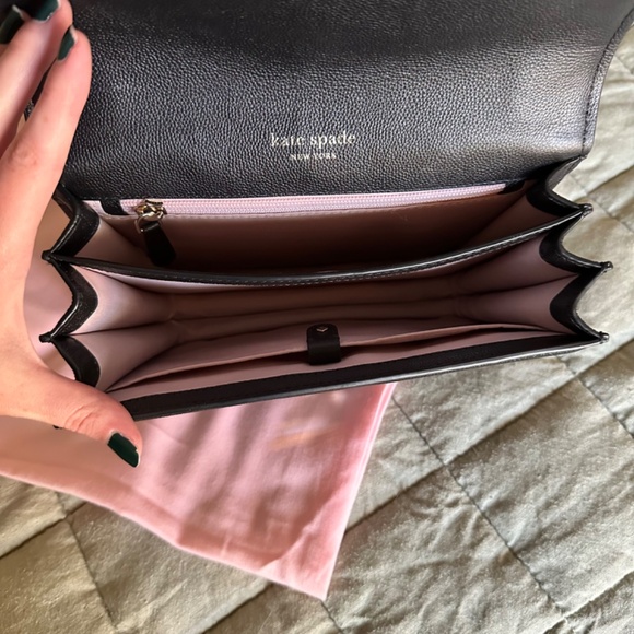 Kate Spade Black Locket Large Flap Shoulder Bag - Picture 8 of 10